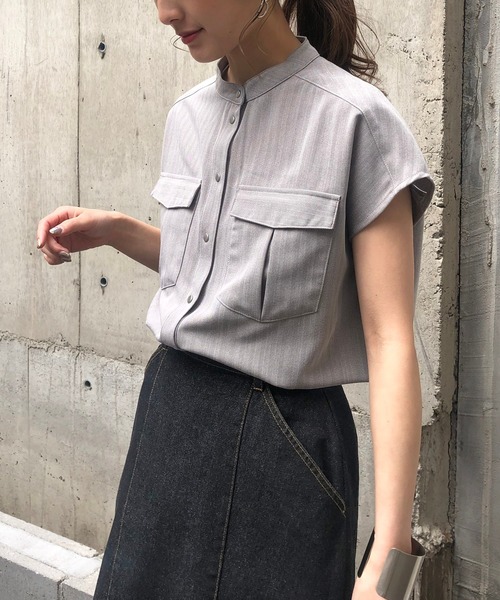&g'aime(アンジェム)の「【&g'aime】ヘリンボーンルーズブラウス(シャツ/ブラウス・レディース・チャコールグレー/ブラウン/ライトカーキ・FREE)」の22枚目の写真