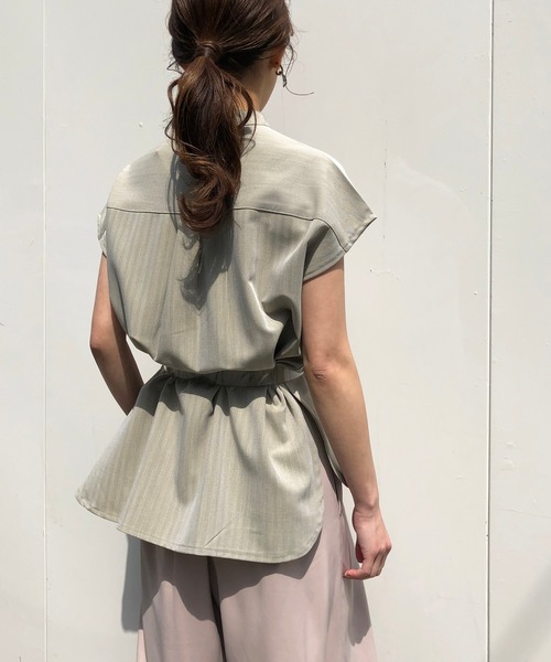 &g'aime(アンジェム)の「【&g'aime】ヘリンボーンルーズブラウス(シャツ/ブラウス・レディース・チャコールグレー/ブラウン/ライトカーキ・FREE)」の20枚目の写真