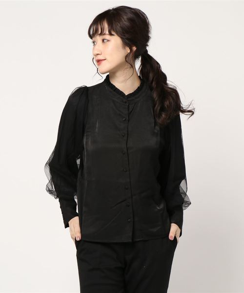axes femme（アクシーズファム）の「重ねチュールレトロブラウス