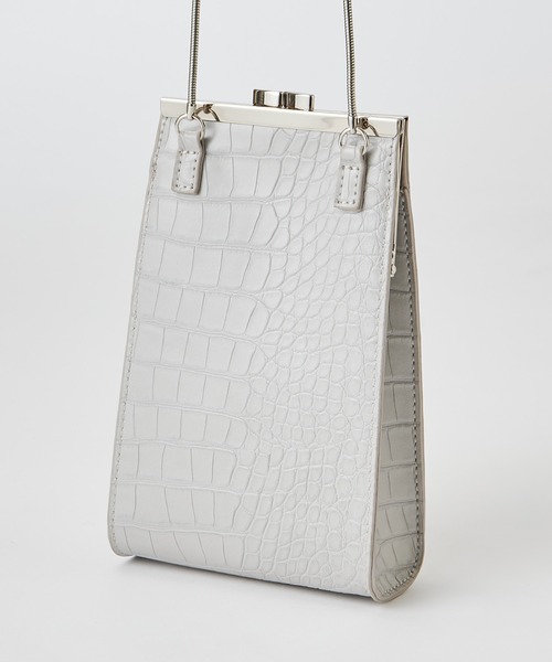 mystic（ミスティック）の「ミニクロコがま口ショルダー（ショルダーバッグ・レディース・アイボリー/ブラック/グレー・FREE）」の5枚目の写真