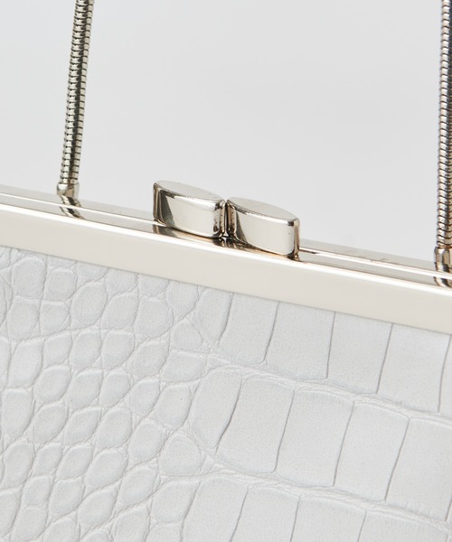 mystic（ミスティック）の「ミニクロコがま口ショルダー（ショルダーバッグ・レディース・アイボリー/ブラック/グレー・FREE）」の7枚目の写真