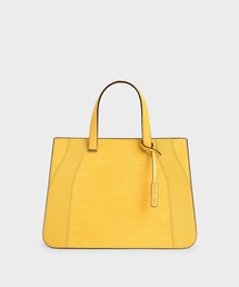 CHARLES & KEITH | クロックエフェクト ダブルトップハンドルトートバッグ / Croc-Effect Double Top Handle Tote Bag(トートバッグ)