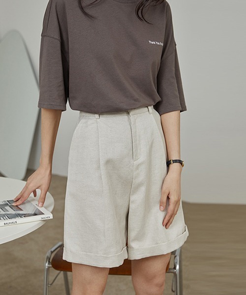 chuclla（チュクラ）の「【chuclla】linen short pants sb-4 chw1209（その他パンツ・レディース・アイボリー/ブラック/ベージュ・S/M）」の8枚目の写真