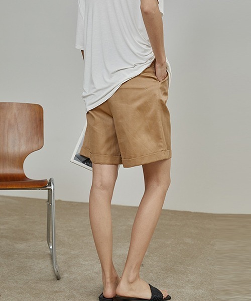 chuclla（チュクラ）の「【chuclla】linen short pants sb-4 chw1209（その他パンツ・レディース・アイボリー/ブラック/ベージュ・S/M）」の4枚目の写真