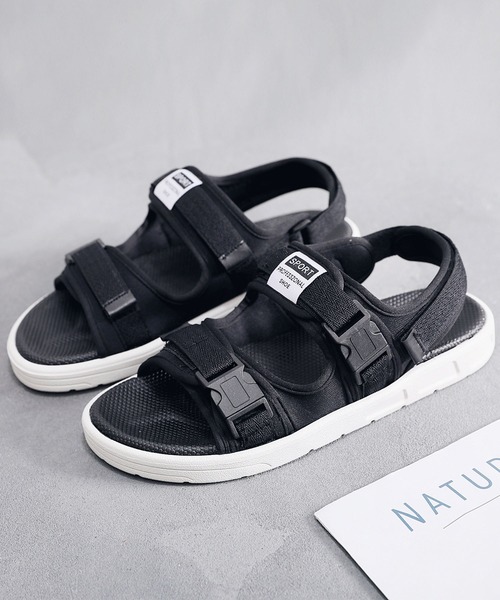 aimoha（アイモハ）の「フラット スポーツ ストラップ サンダル　（SS)（サンダル・メンズ・ブラック/ブラック×ホワイト/レッド・24.5cm/25.5cm/26.5cm/24.0cm/25.0cm/26.0cm/27.0cm/22.5cm/23.5cm/23.0cm）」の6枚目の写真