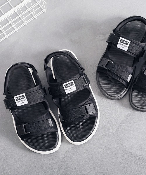 aimoha（アイモハ）の「フラット スポーツ ストラップ サンダル　（SS)（サンダル・メンズ・ブラック/ブラック×ホワイト/レッド・24.5cm/25.5cm/26.5cm/24.0cm/25.0cm/26.0cm/27.0cm/22.5cm/23.5cm/23.0cm）」の4枚目の写真