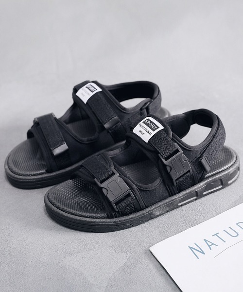 aimoha（アイモハ）の「フラット スポーツ ストラップ サンダル　（SS)（サンダル・メンズ・ブラック/ブラック×ホワイト/レッド・24.5cm/25.5cm/26.5cm/24.0cm/25.0cm/26.0cm/27.0cm/22.5cm/23.5cm/23.0cm）」の13枚目の写真