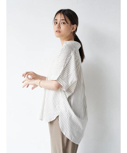 AMERICAN HOLIC(アメリカンホリック)の「スキッパーバックタック半袖シャツ *(シャツ/ブラウス・レディース・ブルー系その他7/ストライプ/チェック・FREE)」の20枚目の写真