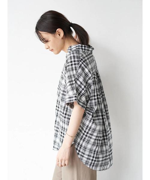 AMERICAN HOLIC(アメリカンホリック)の「スキッパーバックタック半袖シャツ *(シャツ/ブラウス・レディース・ブルー系その他7/ストライプ/チェック・FREE)」の10枚目の写真