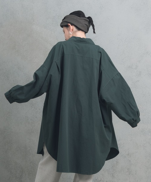 manana suerte（マニャーナスエルテ）の「manana オーバールーズロングシャツ（シャツ/ブラウス・レディース・ブラック/グレー/グリーン・FREE）」の3枚目の写真