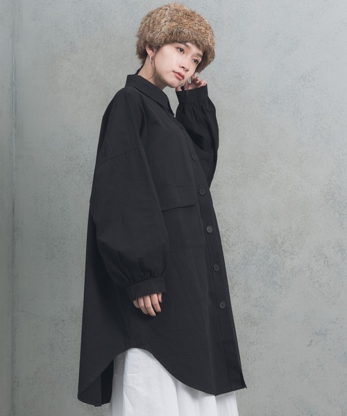 manana suerte（マニャーナスエルテ）の「manana オーバールーズロングシャツ（シャツ/ブラウス・レディース・ブラック/グレー/グリーン・FREE）」の12枚目の写真