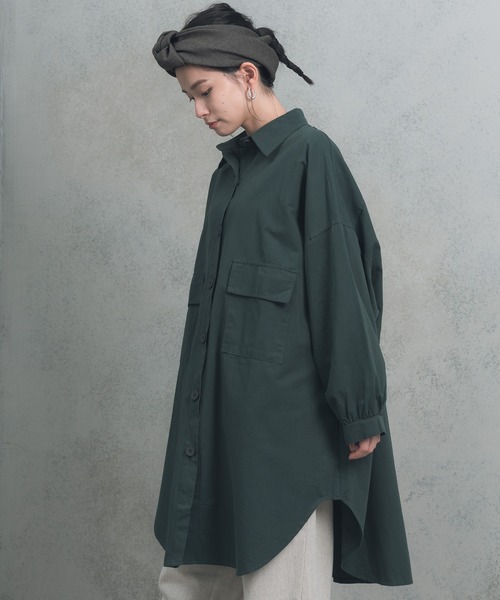 manana suerte（マニャーナスエルテ）の「manana オーバールーズロングシャツ（シャツ/ブラウス・レディース・ブラック/グレー/グリーン・FREE）」の17枚目の写真