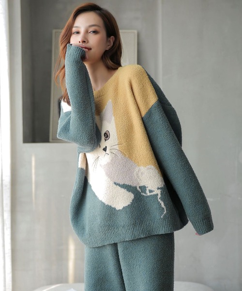 キャットニットルームウェア