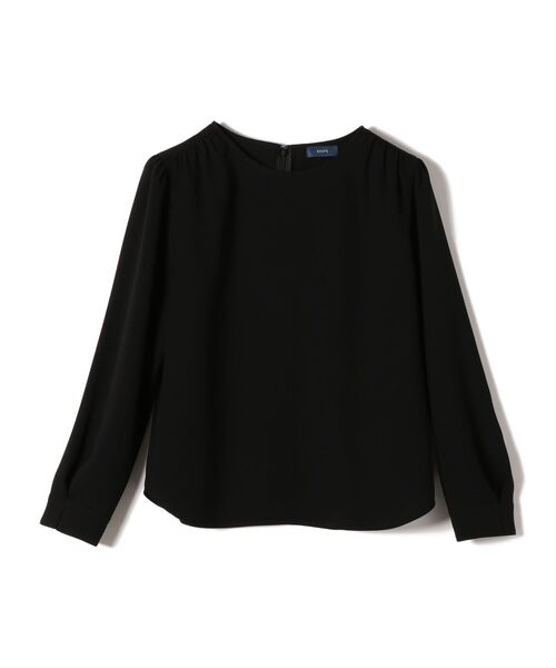 ブラック 長袖 ブラウス バックジップ