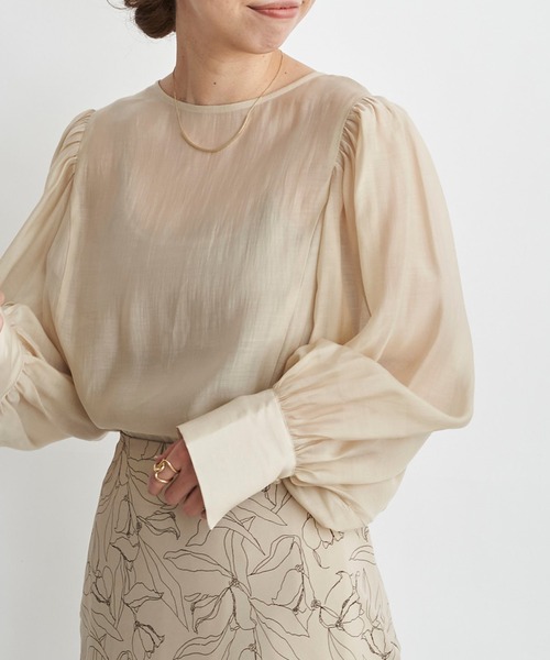 DouDou（ドゥドゥ）の「袖ボリューム2WAYブラウス（シャツ/ブラウス・レディース・オフホワイト/ベージュ/イエロー・FREE）」の2枚目の写真