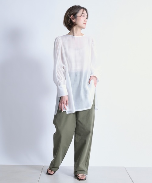 DouDou（ドゥドゥ）の「袖ボリューム2WAYブラウス（シャツ/ブラウス・レディース・オフホワイト/ベージュ/イエロー・FREE）」の14枚目の写真