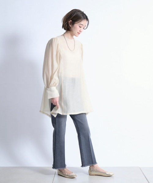 DouDou（ドゥドゥ）の「袖ボリューム2WAYブラウス（シャツ/ブラウス・レディース・オフホワイト/ベージュ/イエロー・FREE）」の10枚目の写真