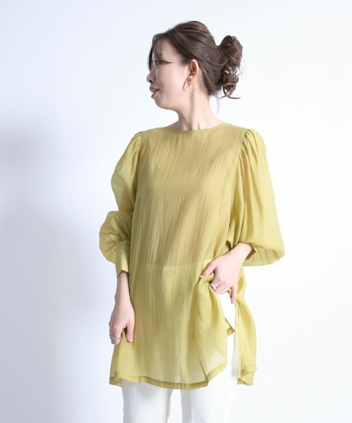 DouDou（ドゥドゥ）の「袖ボリューム2WAYブラウス（シャツ/ブラウス・レディース・オフホワイト/ベージュ/イエロー・FREE）」の7枚目の写真