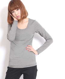 [GIORDANO]G-WARMER クルーネックロングスリーブＴシャツ