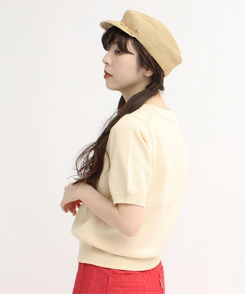 CHILD WOMAN（チャイルドウーマン）の「COリリヤンチェリーインターシャ半袖プルオーバー（ニット/セーター・レディース・アイボリー/レッド/ブラック/ブラウン/キナリ・FREE）」の7枚目の写真