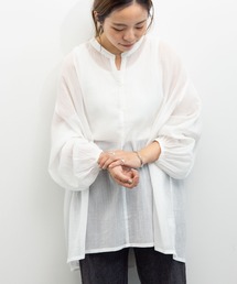 【WEB限定】Vネックギャザーブラウス ＊