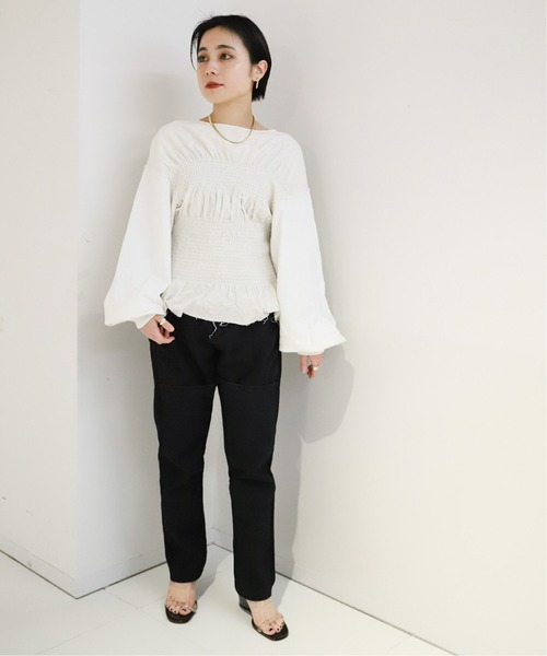 tシャツ SHIRRING DOCKING Tシャツ レディース CITYSHOP（シティーショップ）の「SHIRRING DOCKING：カットソー