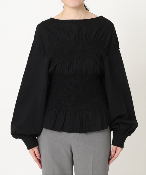 tシャツ SHIRRING DOCKING Tシャツ レディース SLY | STEPHEM SHIRRING Tシャツ (Tシャツ・カットソー(長袖