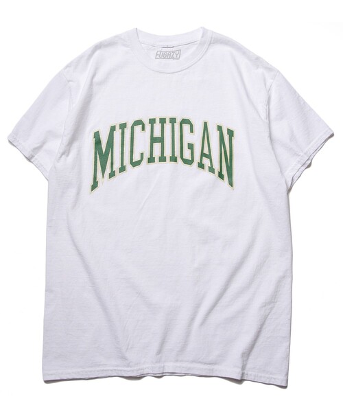 FREAK'S STORE（フリークスストア）の「WEB限定 FUGAZY/ファーガジー 別注 MICHIGAN カレッジプリントTシャツ（Tシャツ/カットソー・メンズ・ホワイト/ブラック/オリーブ/ネイビー・SMALL/LARGE/MEDIUM/X-LARGE）」の2枚目の写真