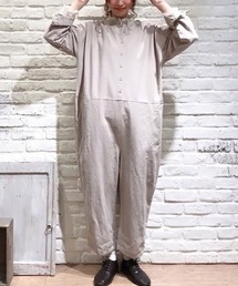 Samansa Mos2 | 綿麻クルーネックオールインワン(ワンピース)