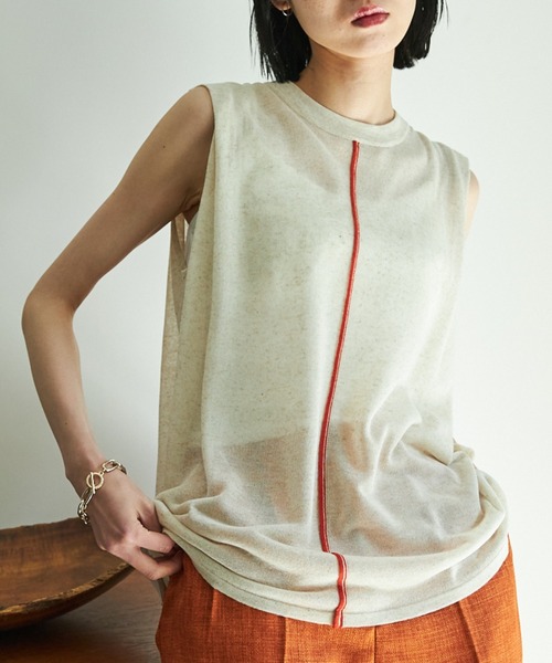 VACANCY（ヴァカンシー）の「センターラインシアーノースリニット（ニット/セーター・レディース・ブラック/グリーン/ナチュラル・FREE）」の2枚目の写真