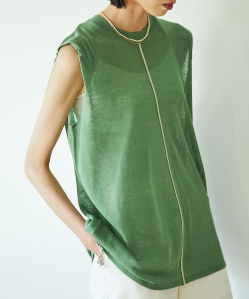 VACANCY（ヴァカンシー）の「センターラインシアーノースリニット（ニット/セーター・レディース・ブラック/グリーン/ナチュラル・FREE）」の3枚目の写真