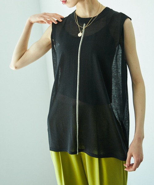 VACANCY（ヴァカンシー）の「センターラインシアーノースリニット（ニット/セーター・レディース・ブラック/グリーン/ナチュラル・FREE）」の4枚目の写真