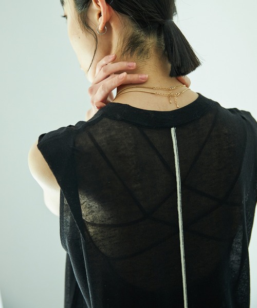 VACANCY（ヴァカンシー）の「センターラインシアーノースリニット（ニット/セーター・レディース・ブラック/グリーン/ナチュラル・FREE）」の6枚目の写真