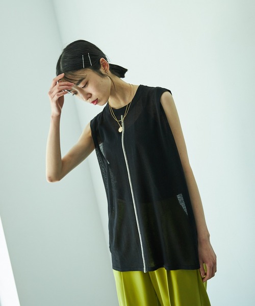 VACANCY（ヴァカンシー）の「センターラインシアーノースリニット（ニット/セーター・レディース・ブラック/グリーン/ナチュラル・FREE）」の9枚目の写真