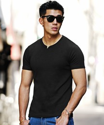 SOMEDIFF（サムディフ）の「【SOMEDIFF】プレミアム半袖Tシャツ メンズ 無地tシャツ クルーネック Vネック コットンカットソー 春服（Tシャツ/カットソー）」