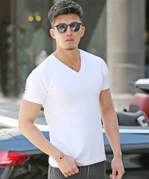 SOMEDIFF | 【SOMEDIFF】プレミアム半袖Tシャツ メンズ 無地tシャツ クルーネック Vネック コットンカットソー 夏服(Tシャツ/カットソー)