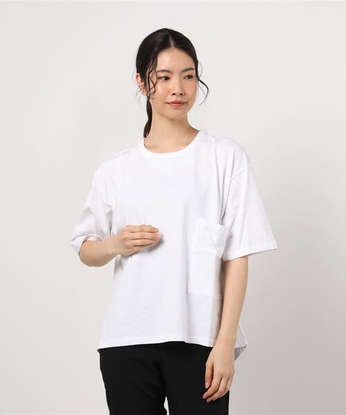 MANASTASH(マナスタッシュ)の「MANASTASH/マナスタッシュ Ws 1/2 SLEEVE PIGMENT TEE(Tシャツ/カットソー・レディース・ホワイト/ライトブルー/ブラック/サンドベージュ・MEDIUM)」の2枚目の写真