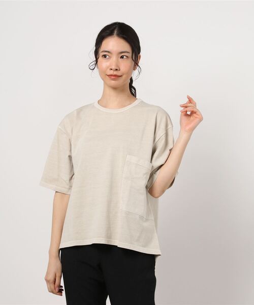 MANASTASH(マナスタッシュ)の「MANASTASH/マナスタッシュ Ws 1/2 SLEEVE PIGMENT TEE(Tシャツ/カットソー・レディース・ホワイト/ライトブルー/ブラック/サンドベージュ・MEDIUM)」の3枚目の写真