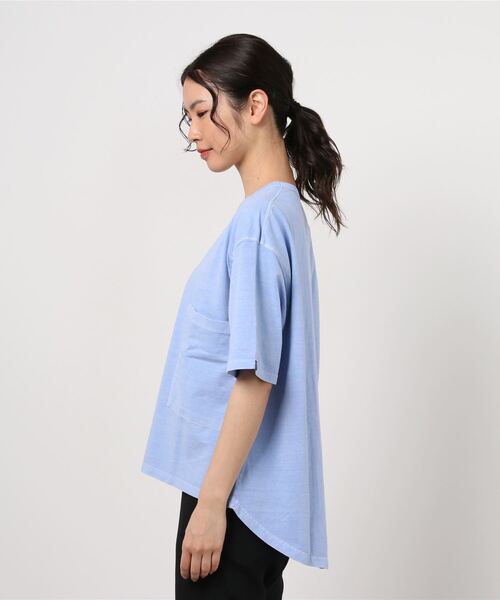 MANASTASH(マナスタッシュ)の「MANASTASH/マナスタッシュ Ws 1/2 SLEEVE PIGMENT TEE(Tシャツ/カットソー・レディース・ホワイト/ライトブルー/ブラック/サンドベージュ・MEDIUM)」の6枚目の写真