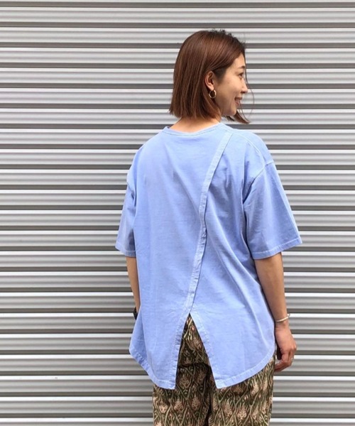 MANASTASH(マナスタッシュ)の「MANASTASH/マナスタッシュ Ws 1/2 SLEEVE PIGMENT TEE(Tシャツ/カットソー・レディース・ホワイト/ライトブルー/ブラック/サンドベージュ・MEDIUM)」の4枚目の写真