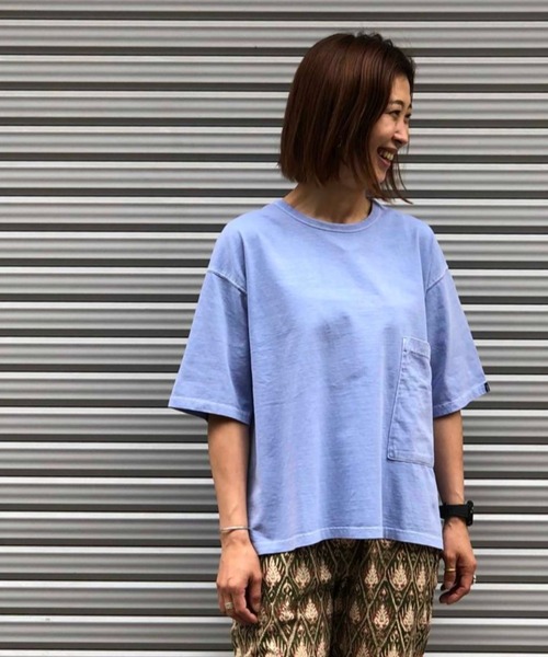 MANASTASH(マナスタッシュ)の「MANASTASH/マナスタッシュ Ws 1/2 SLEEVE PIGMENT TEE(Tシャツ/カットソー・レディース・ホワイト/ライトブルー/ブラック/サンドベージュ・MEDIUM)」の9枚目の写真