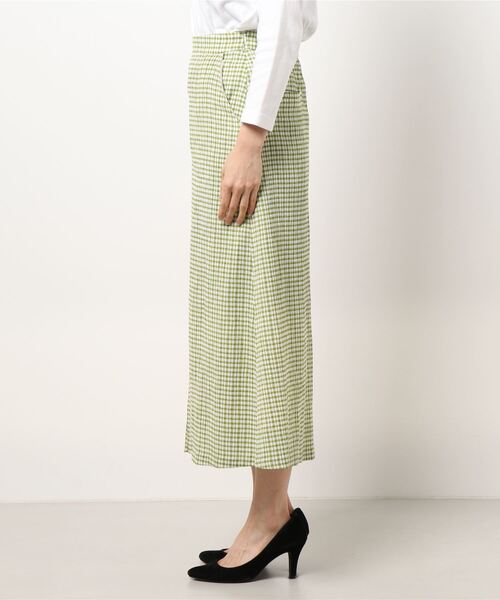 Doux archives（ドゥアルシーヴ）の「ギンガムチェックヨウリュウカットスカート（スカート・レディース・グリーン/ベージュ・FREE）」の3枚目の写真