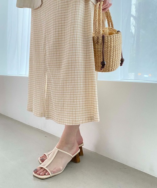 Doux archives（ドゥアルシーヴ）の「ギンガムチェックヨウリュウカットスカート（スカート・レディース・グリーン/ベージュ・FREE）」の12枚目の写真