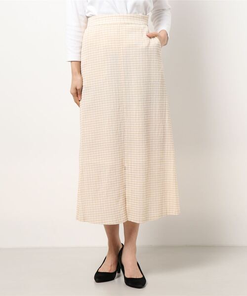 Doux archives（ドゥアルシーヴ）の「ギンガムチェックヨウリュウカットスカート（スカート・レディース・グリーン/ベージュ・FREE）」の5枚目の写真