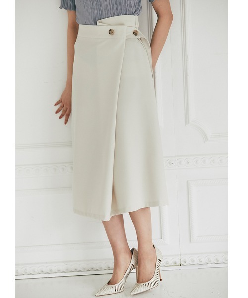 Cookie Chocolate（クッキーチョコレート）の「ラップ風スカート《@_____m.weセレクトアイテム》（スカート・レディース・ベージュ/アイボリー・M）」の2枚目の写真