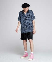 NOISE MAKER | ゼブラ柄ルーズオープンカラーシャツ(シャツ/ブラウス)