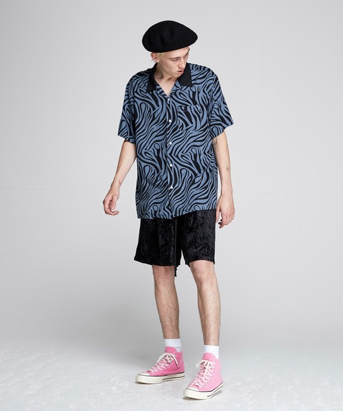 NOISE MAKER（ノイズメーカー）の「ゼブラ柄ルーズオープンカラーシャツ（シャツ/ブラウス・メンズ・ホワイト/ブルー・X-LARGE/MEDIUM/LARGE）」の18枚目の写真