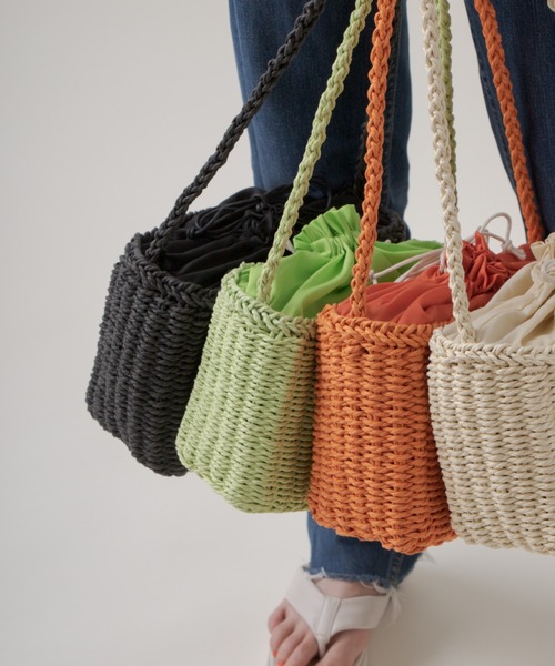 Kastane（カスタネ）の「スクエアジュートBAG（ショルダーバッグ・レディース・アイボリー/オレンジ/グリーン/ブラック・FREE）」の18枚目の写真