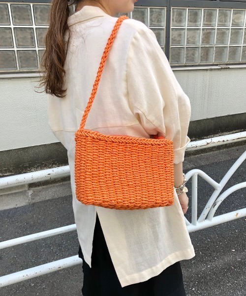 Kastane（カスタネ）の「スクエアジュートBAG（ショルダーバッグ・レディース・アイボリー/オレンジ/グリーン/ブラック・FREE）」の22枚目の写真