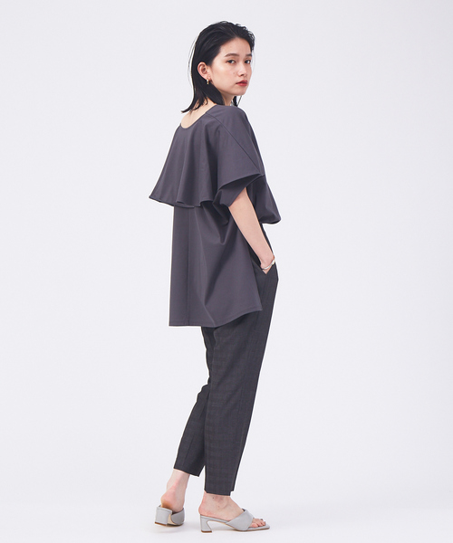 qualite（カリテ）の「フラップ2wayプルオーバー（Tシャツ/カットソー・レディース・ホワイト/チャコールグレー・フリー）」の15枚目の写真